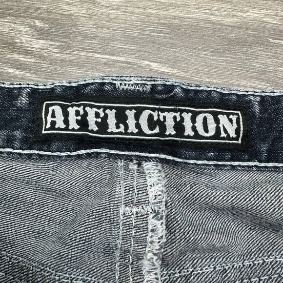 Affliction Men's ACE Jeans Size 30 (32x33 Actual) Distressed Thrashed Grunge - Picture 2 of 16
